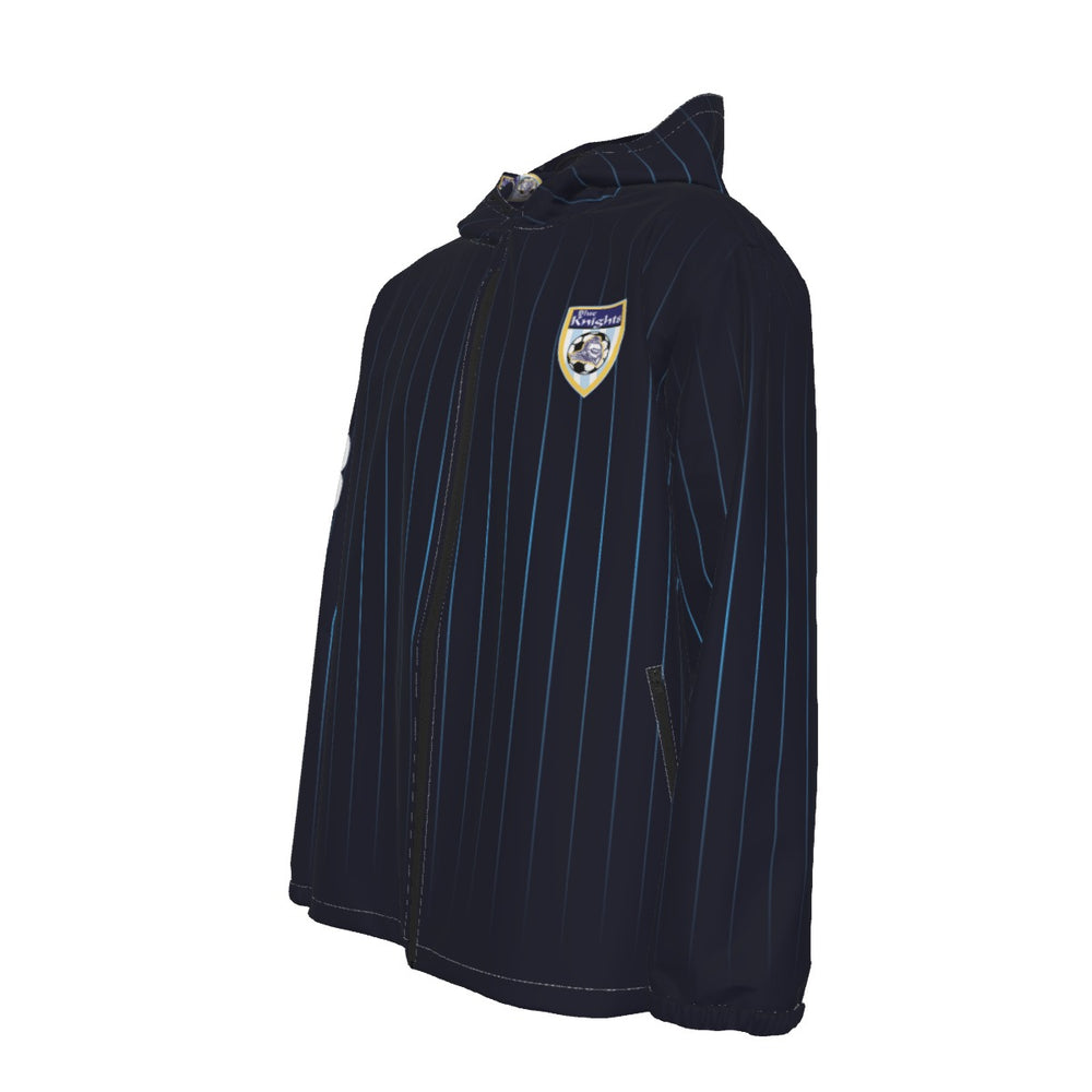 Blue Knights Soccer Club #38 Men's Hooded Zipper Windproof 38 Jacket Futbol Team Uniforms 2024