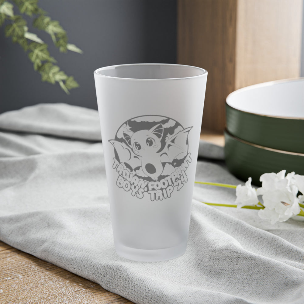 TFP '24 Boys Trip Black Bat design on Frosted Pint Glass, 16oz by Equippage.com