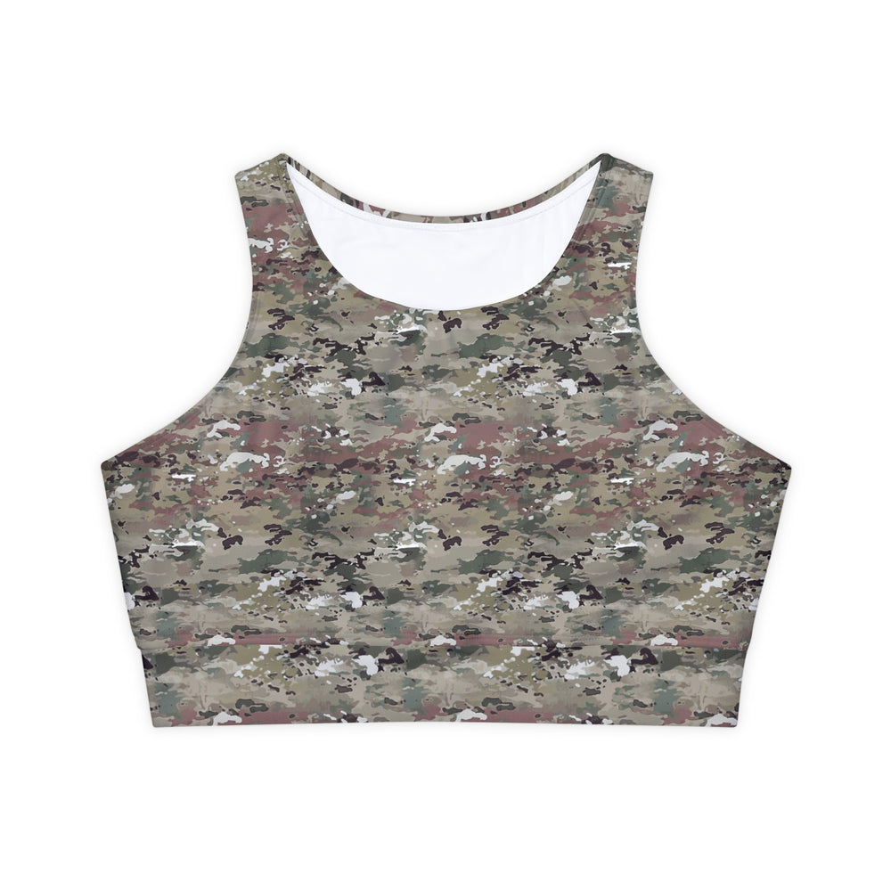 Scorpion Camouflage Fully Lined, Padded Sports Bra By Equippage.com