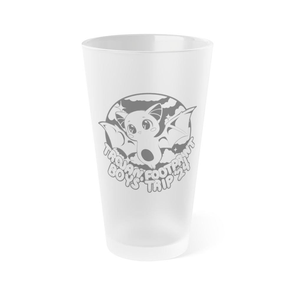 TFP '24 Boys Trip Black Bat design on Frosted Pint Glass, 16oz by Equippage.com