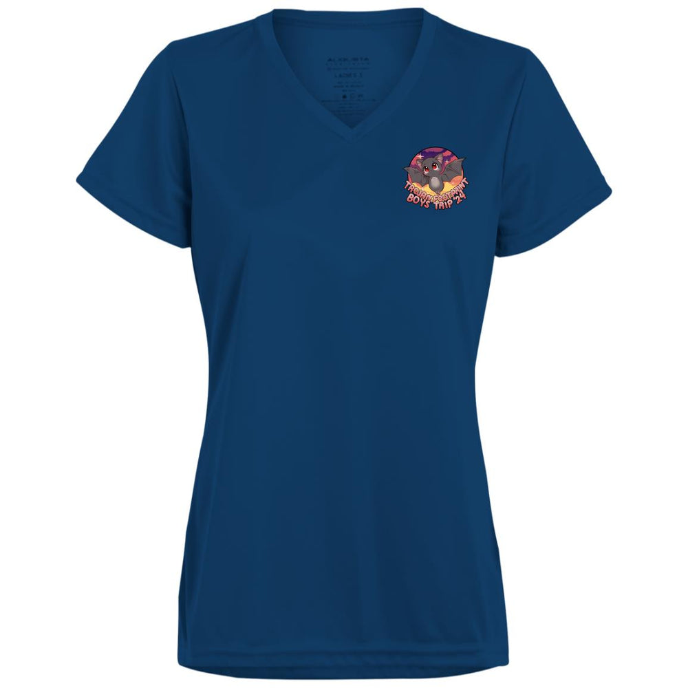 TFP Boys Trip Design on Ladies’ Moisture-Wicking V-Neck Tee by Equippage.com