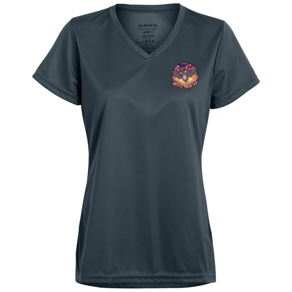 TFP Boys Trip Design on Ladies’ Moisture-Wicking V-Neck Tee by Equippage.com