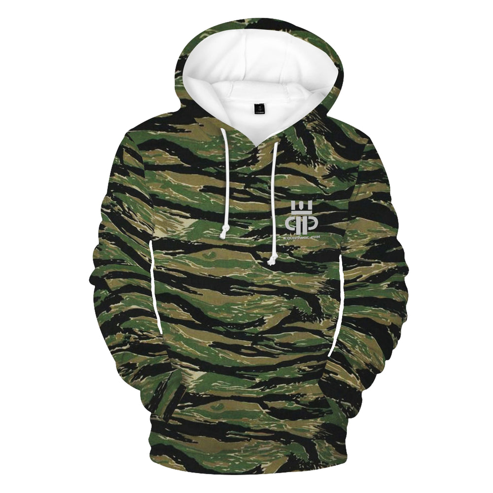 Equippage Tiger Stripe Round Collar Hoodie