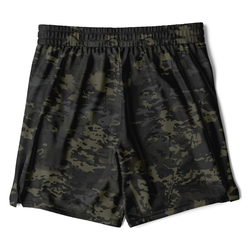 Equippage Men's 2-in-1 Black MultiCam Shorts