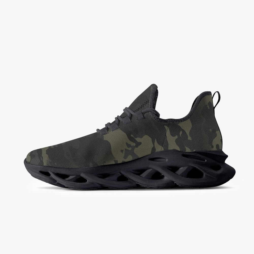 Equippage Black Multicam Bounce Mesh Knit Sneakers