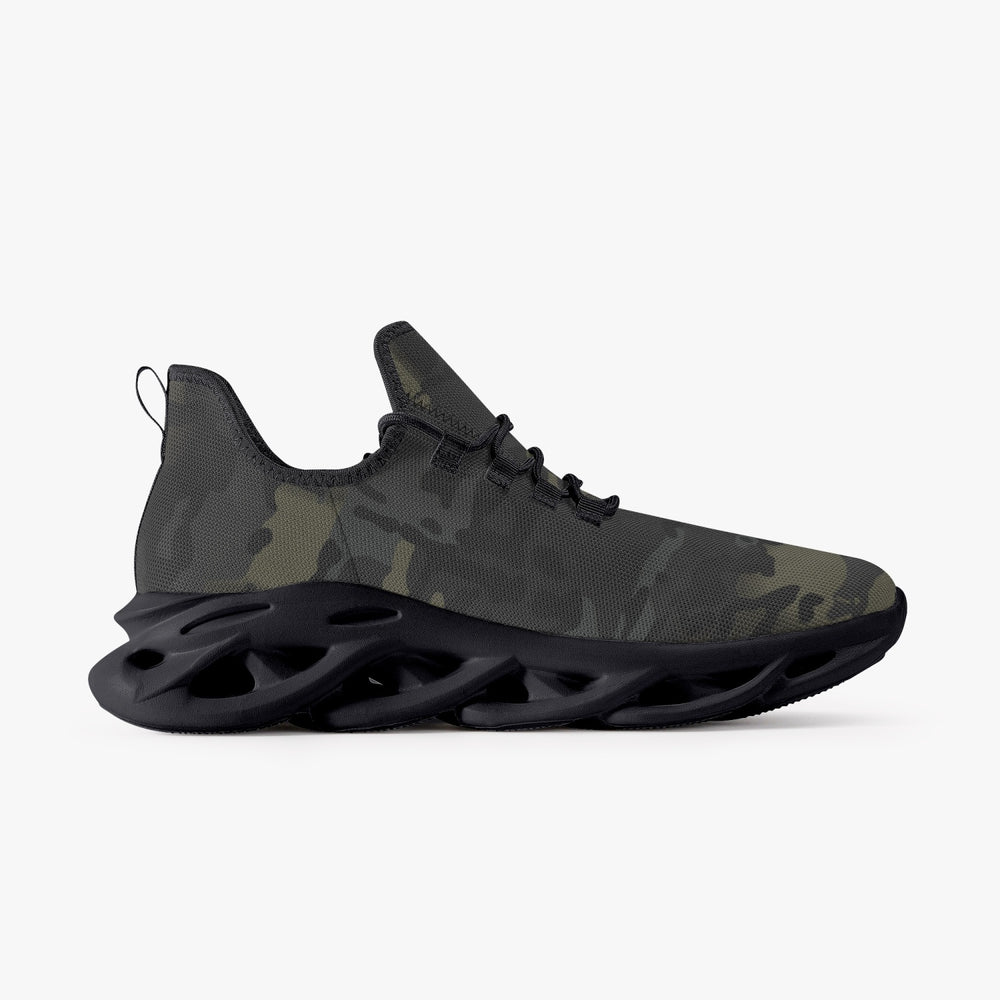 Equippage Black Multicam Bounce Mesh Knit Sneakers