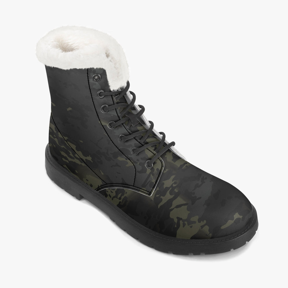 Equippage Black MultiCam Faux Fur Leather Boots