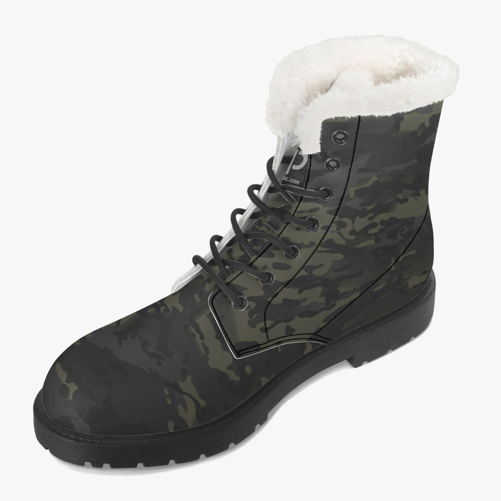Equippage Black MultiCam Faux Fur Leather Boots