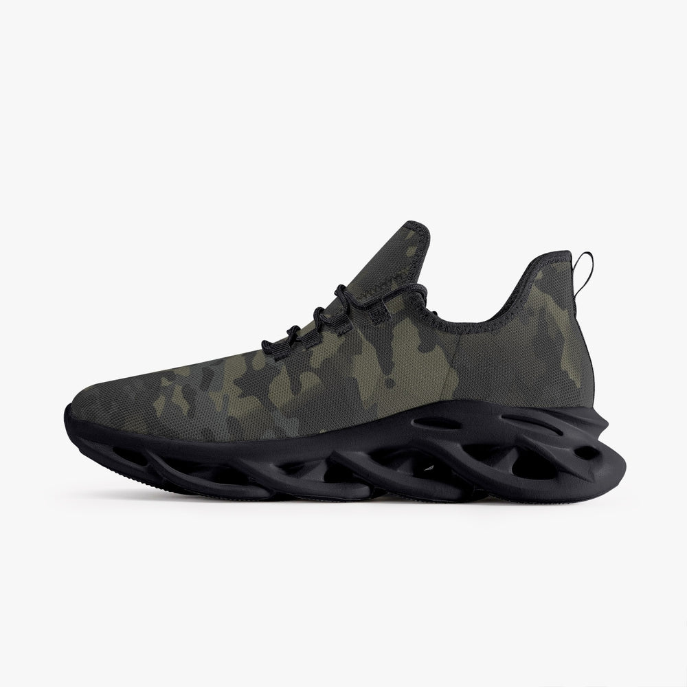 Equippage Black Multicam Bounce Mesh Knit Sneakers