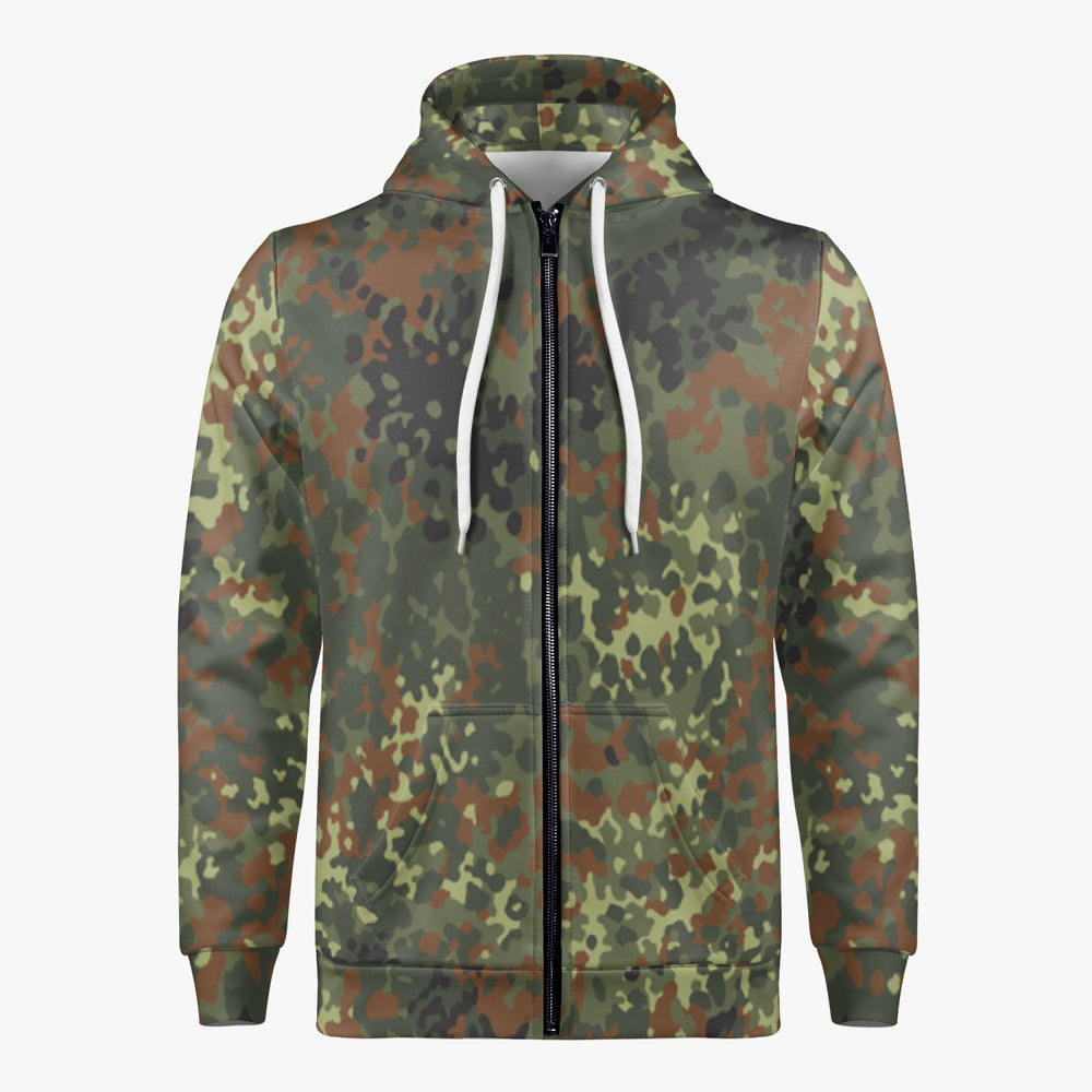 Equippage Flecktarn Camou Men's Full Zip Up Hoodie