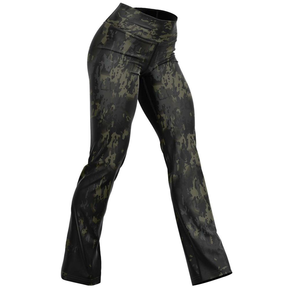 Equippage Black MultiCam Flare Leggings - AOP