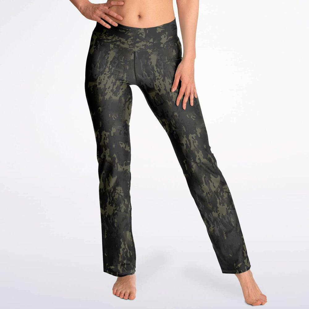Equippage Black MultiCam Flare Leggings - AOP