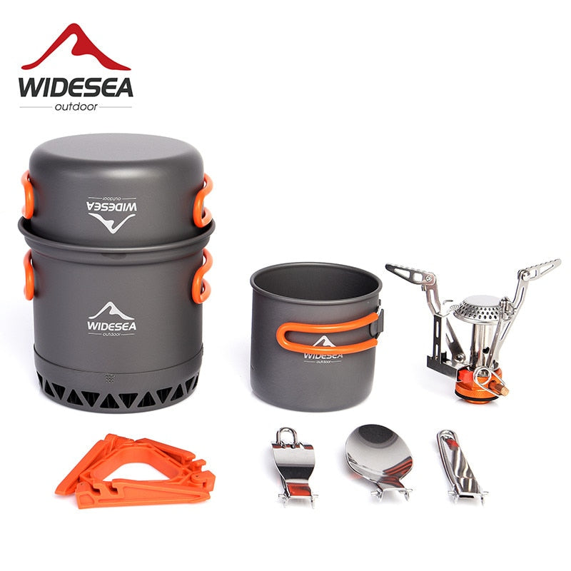 Widesea Camping Ultra-light Cookware Pots Set & Burner