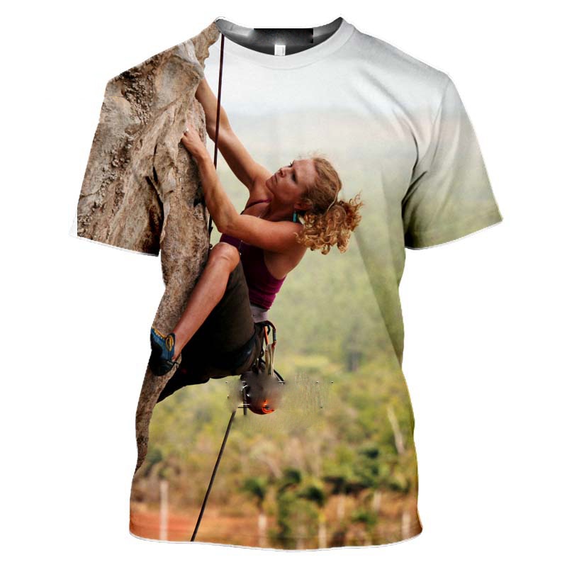 Outdoor Mountain Climbing 3D Print Unisex T-Shirts