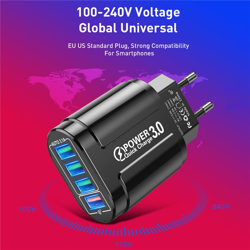 USLION 48W USB Fast Charger Adapter 3.0