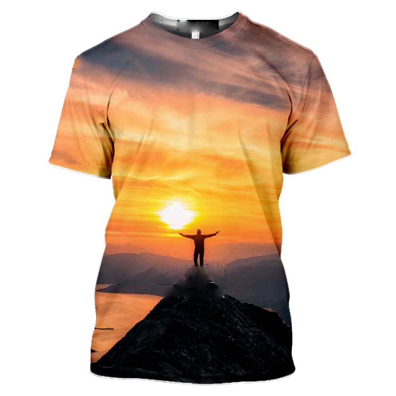 Outdoor Mountain Climbing 3D Print Unisex T-Shirts
