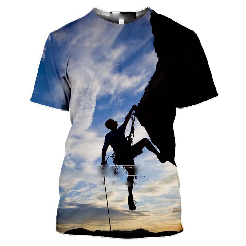 Outdoor Mountain Climbing 3D Print Unisex T-Shirts
