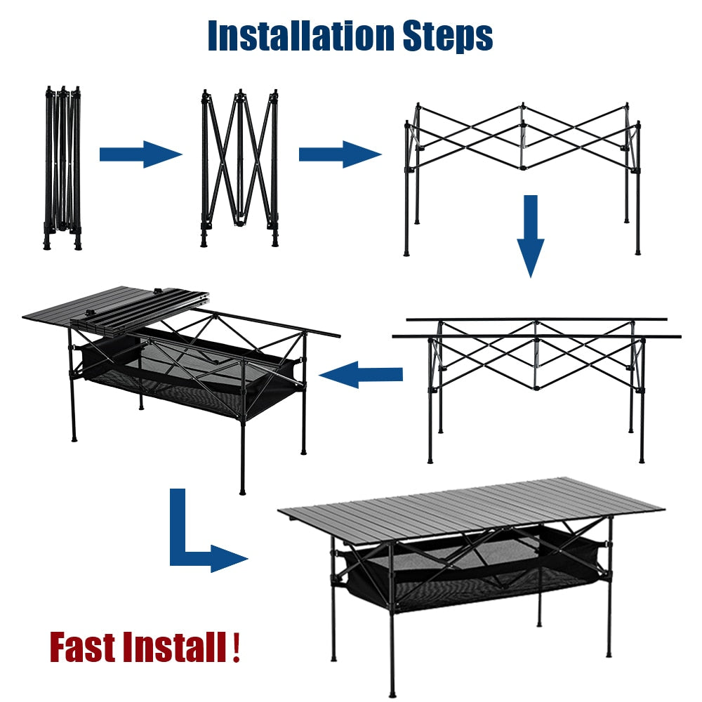 Outdoor Camping Table Aluminum Alloy Desk BBQ Foldable Tables Ultralight Picnic Table Folding Outdoor Desk Camping Gear