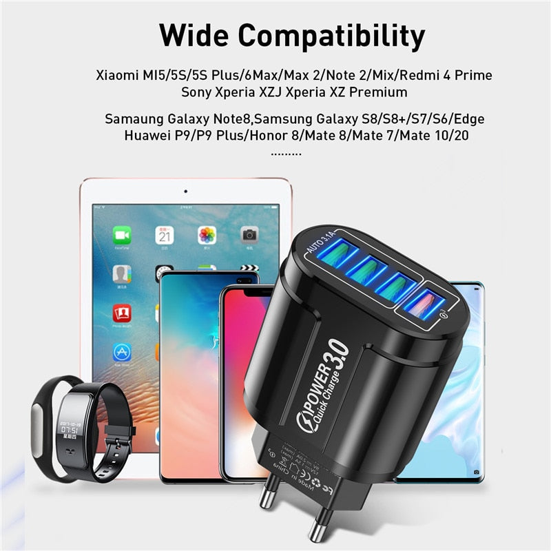 USLION 48W USB Fast Charger Adapter 3.0