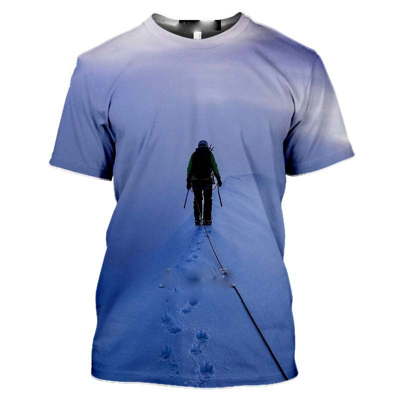 Outdoor Mountain Climbing 3D Print Unisex T-Shirts