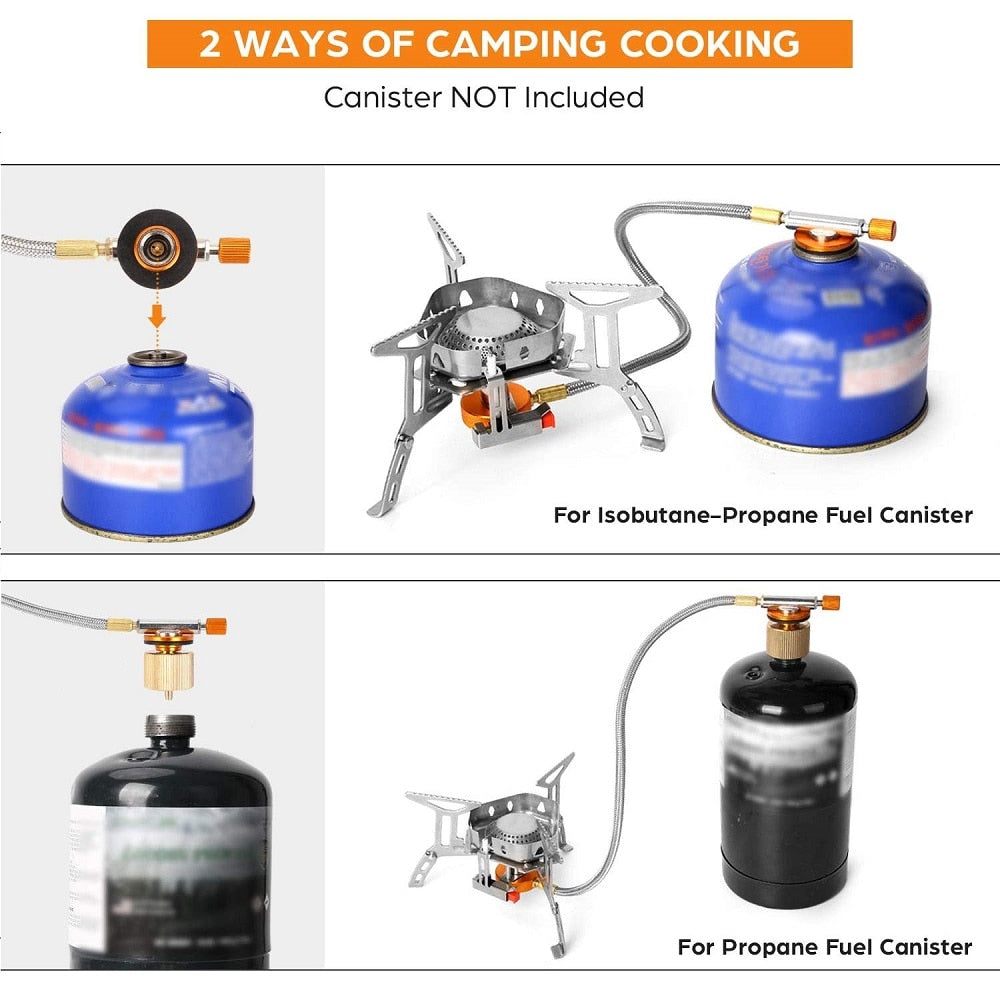 Onliving Camping Gas Stove Windproof Outdoor Gas Burner Portable Folding Split Tourist Equipment For Cooking Hiking 3500W