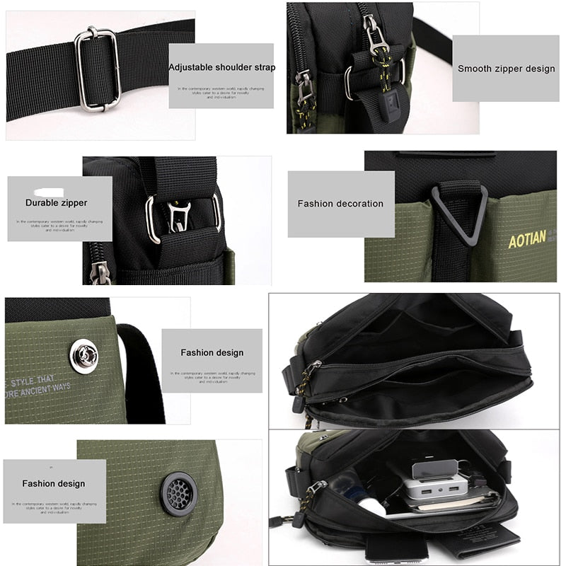Scione Casual Travel Waterproof Shoulder Bag