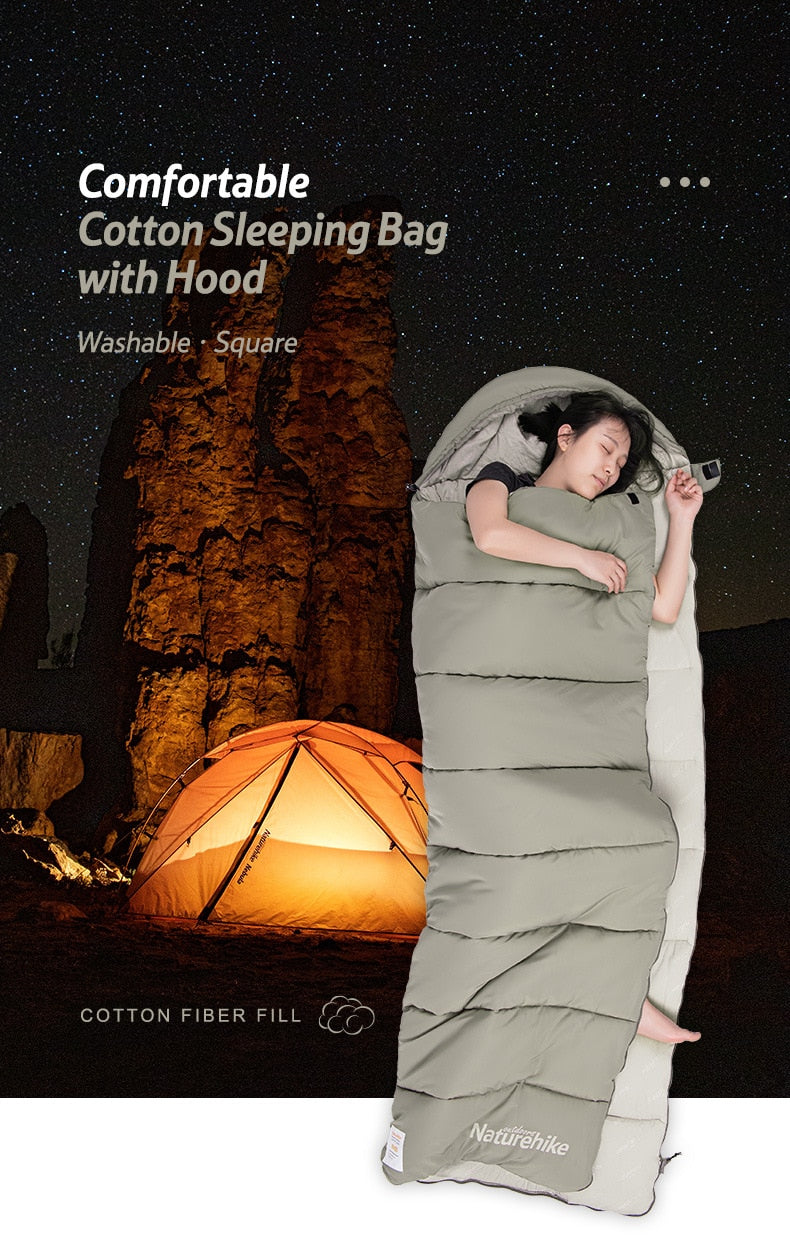 Naturehike  Envelope Hooded Cotton Sleeping Bag