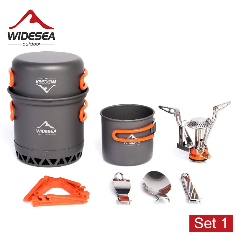 Widesea Camping Ultra-light Cookware Pots Set & Burner