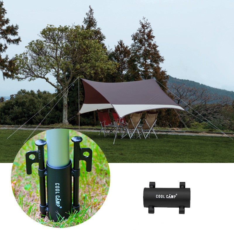 Awning Rod Holder Outdoor Camping Canopy Rod Iron Holder Fixed Tube Reinforced Windproof Tent Awning Pole Accessories
