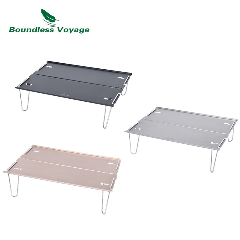Boundless Voyage Camping Table Lightweight Hard-Topped Folding Table Aluminium Alloy Mini Table with Carry Bag BVT01
