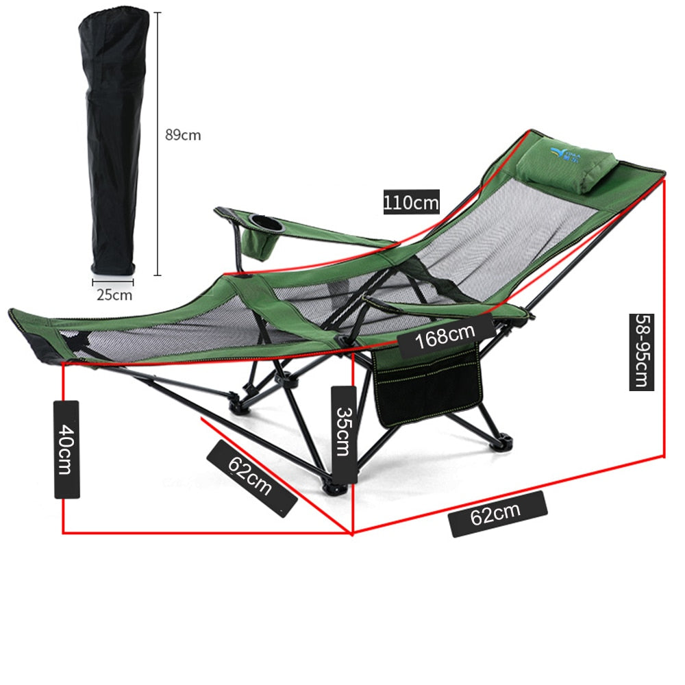 Outdoor Folding Camping Chair with Footrest