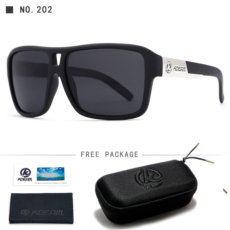KDEAM Polarized Matte Black Sport Sunglasses