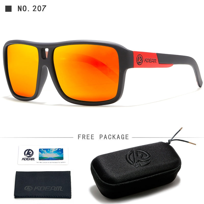 KDEAM Polarized Matte Black Sport Sunglasses
