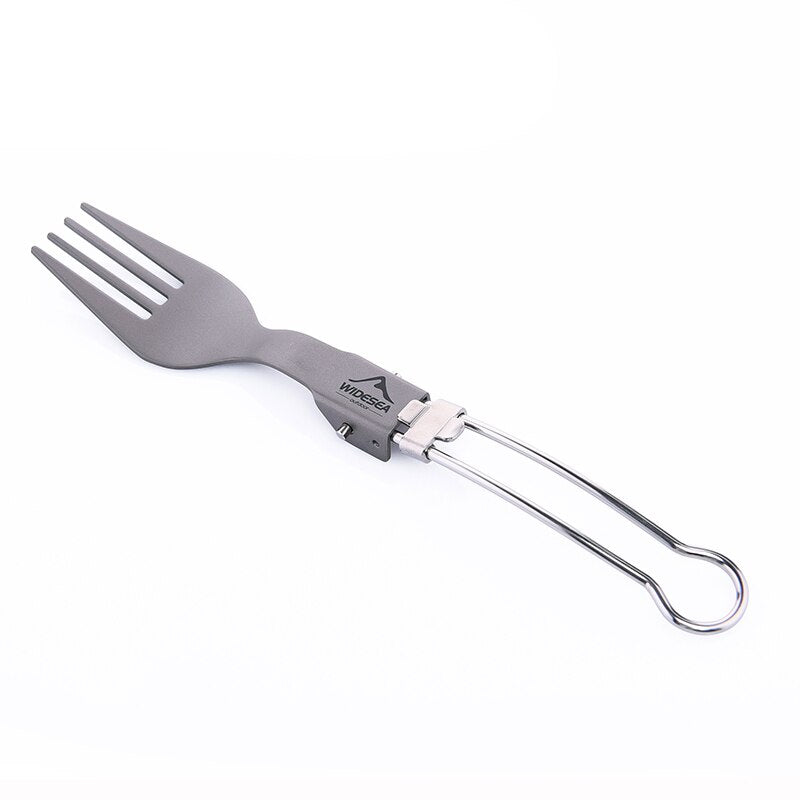 Widesea Titanium Spoon Fork Knife Set Ultralight Camping Utensils
