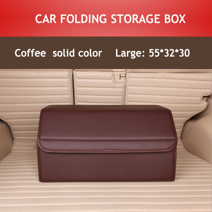 Car Trunk Box Storage Organizer PU Leather