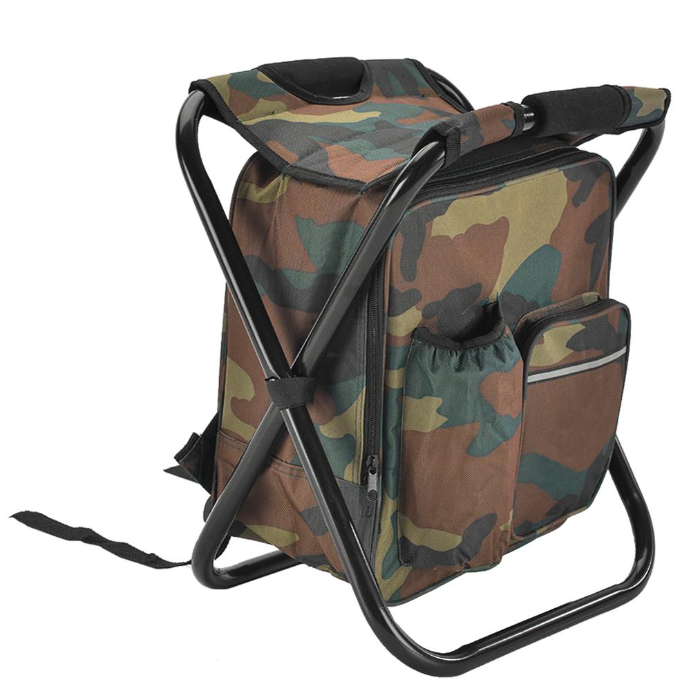 Outdoor Camping Fishing Chair Stool Portable Backpack Cooler Insulated Picnic Bag Hiking Seat