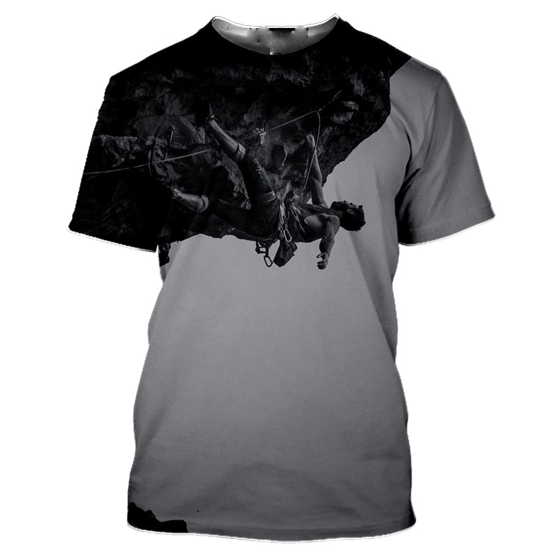 Outdoor Mountain Climbing 3D Print Unisex T-Shirts