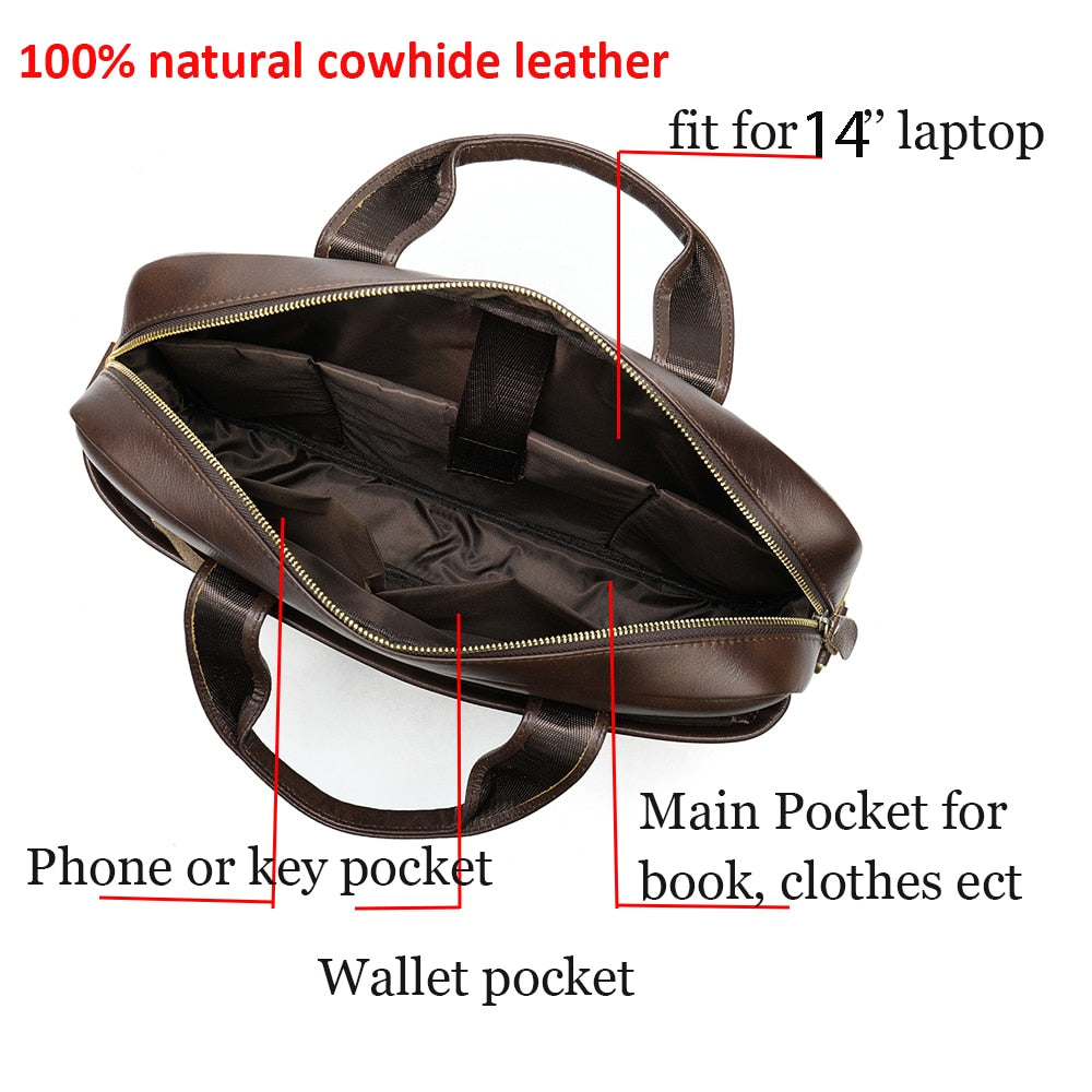 WESTAL Genuine Leather Messenger Bag