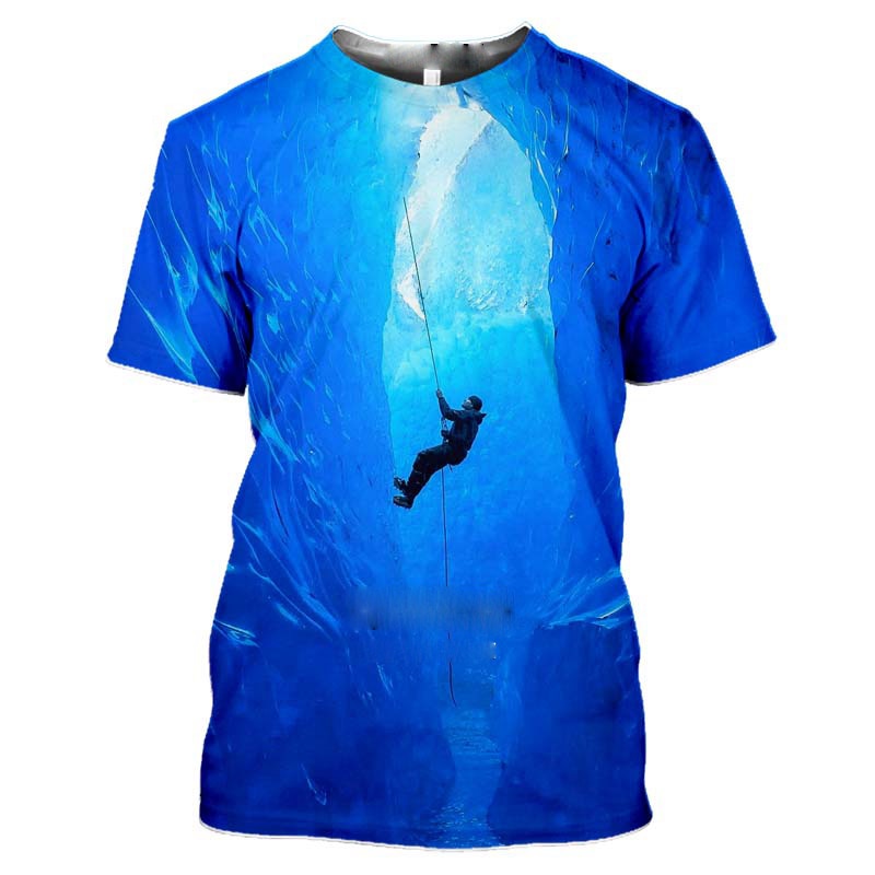 Outdoor Mountain Climbing 3D Print Unisex T-Shirts