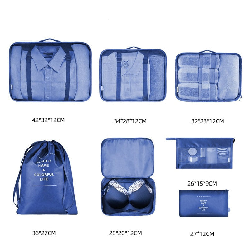 RUPUTIN 7-Piece Set Travel Organizer Cubes