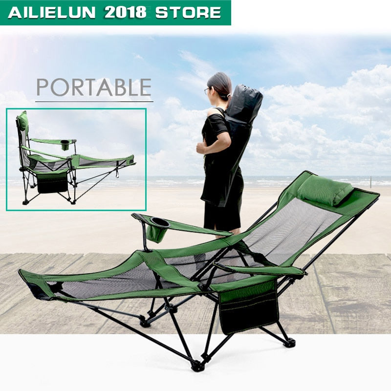 Outdoor Folding Camping Chair with Footrest