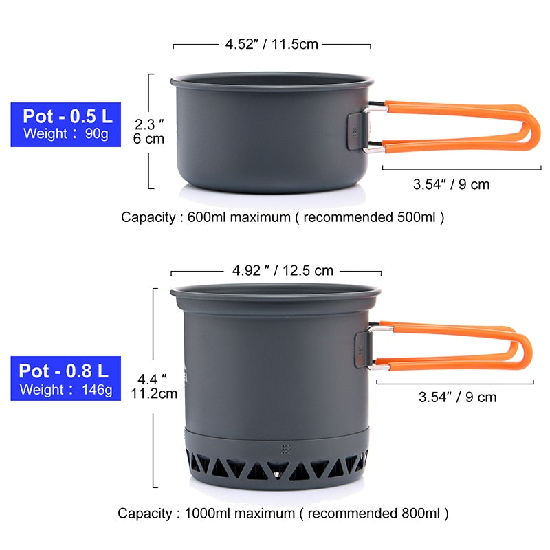 Widesea Camping Ultra-light Cookware Pots Set & Burner