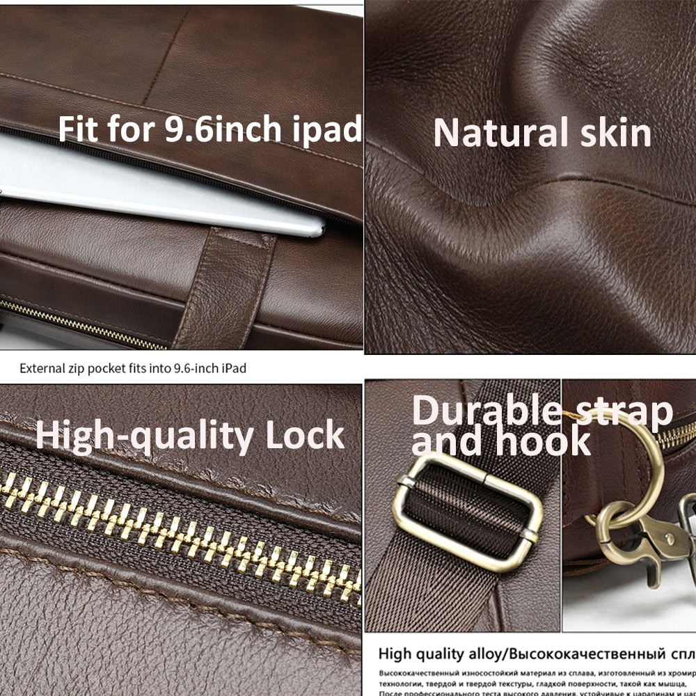 WESTAL Genuine Leather Messenger Bag