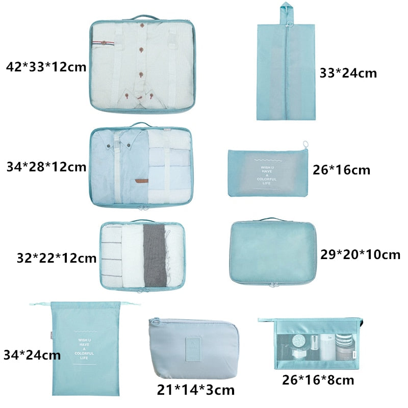 9-Piece Packing Cube Organizer