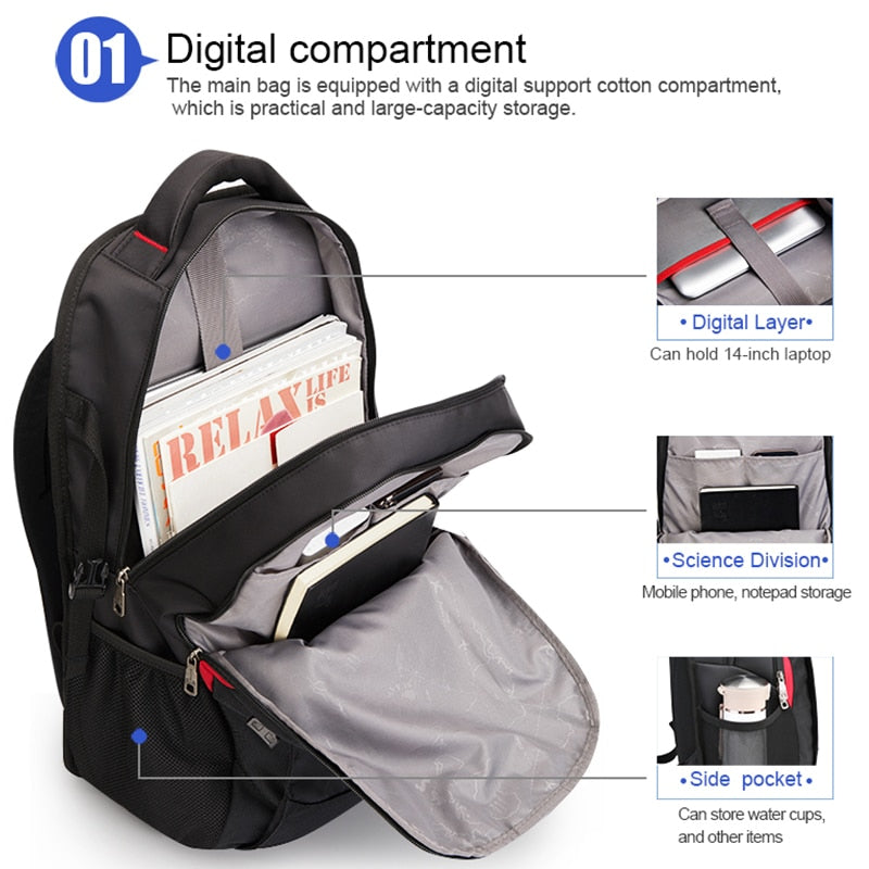 Waterproof Nylon 29L Casual Men's Backpack