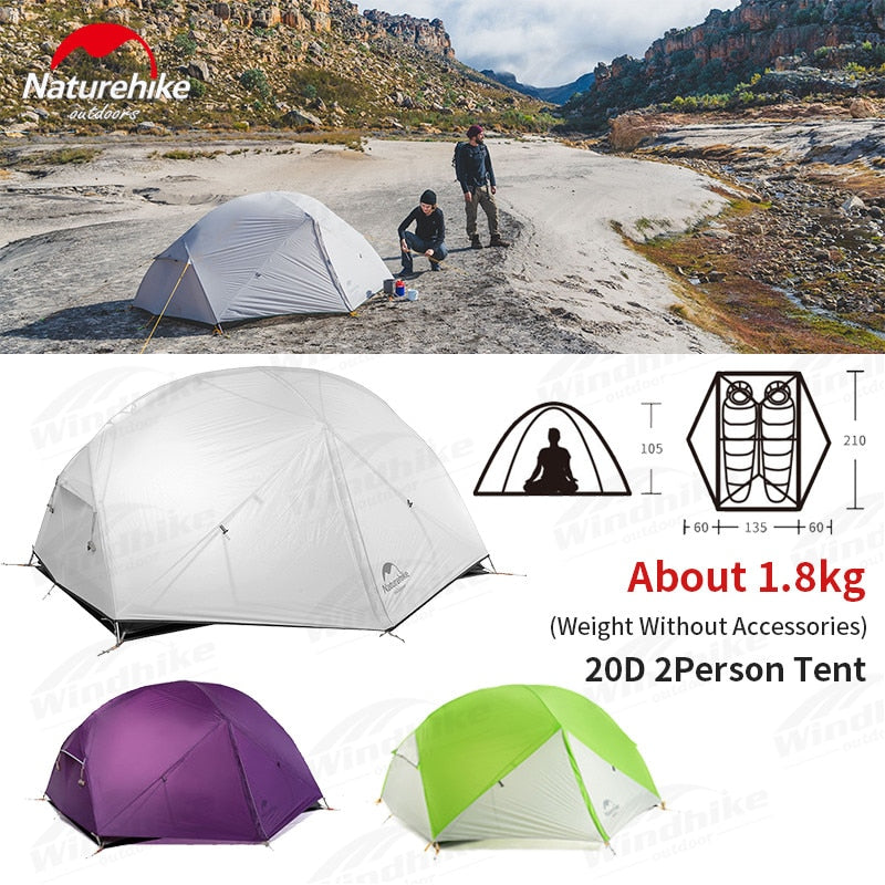 NatureHike Ultralight 20D Nylon Silicone Mongar Camping Tent