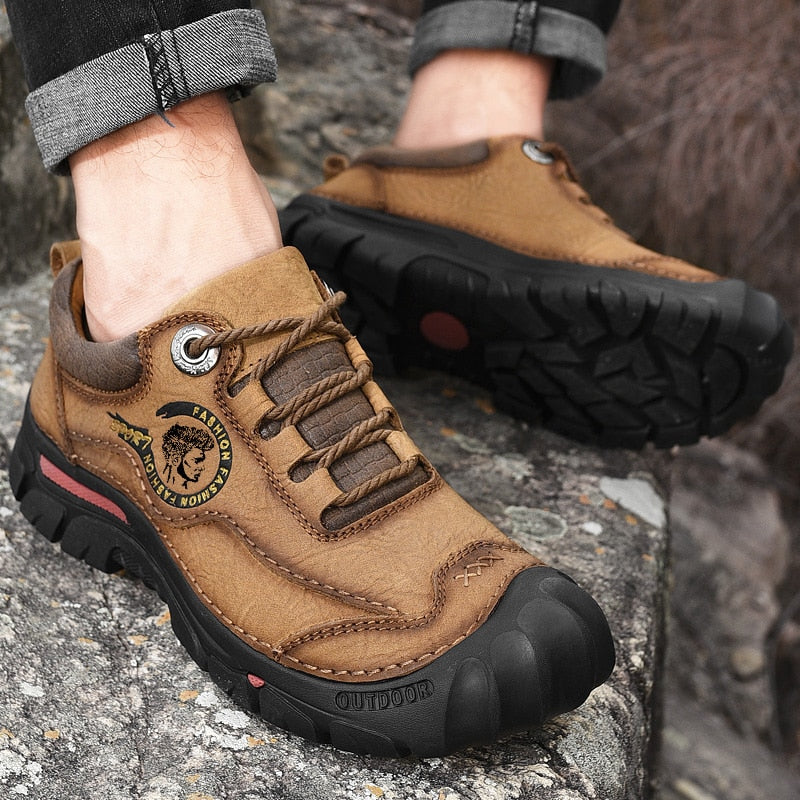 Outdoor Camping Hiking Shoes Men Genuine Leather