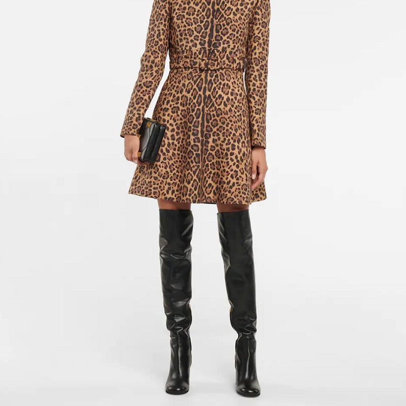 Fashion Leather Knee Boots