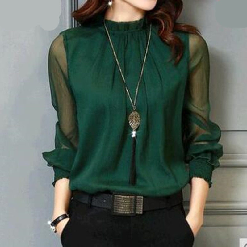 Elegant Lady Casual Chiffon Blouses