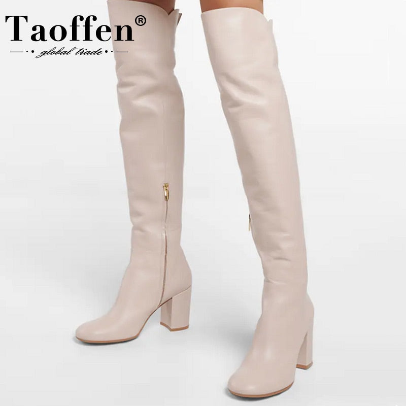 Fashion Leather Knee Boots
